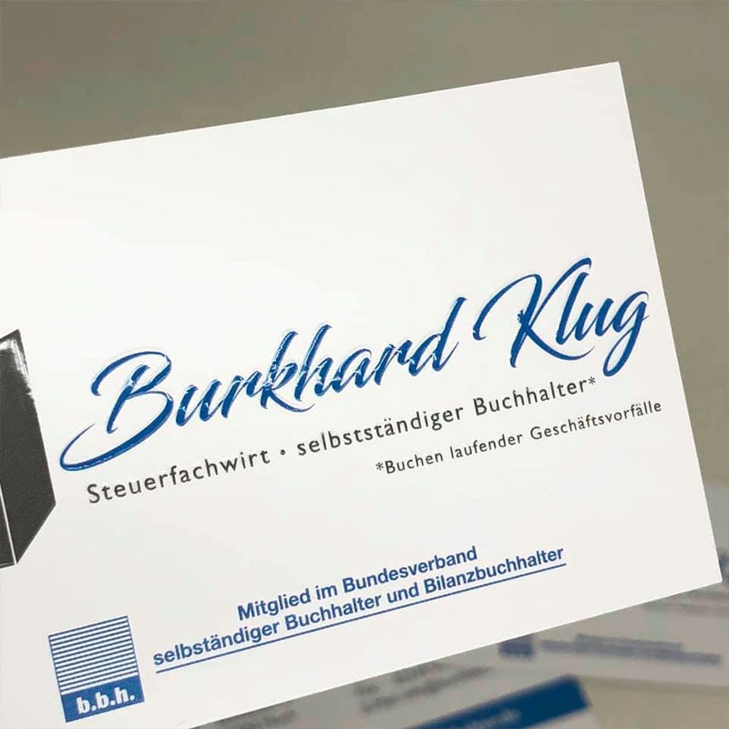 visitenkarte mit lackierung